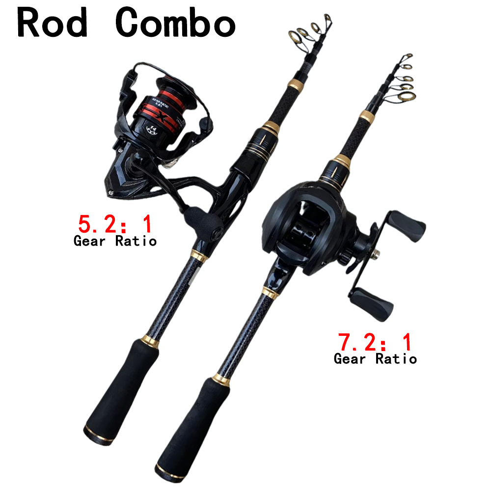 Spincast Reel - 텔레스코픽 베이트캐스팅 낚싯대 릴 세트 1.8m-2.1m