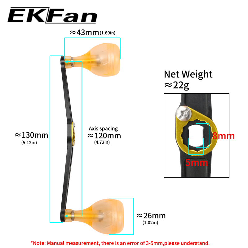 EKFan 130MM 초경량 합금 핸들 8x5MM 7x - Trolling Reel 리뷰 및 가격